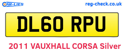 DL60RPU are the vehicle registration plates.