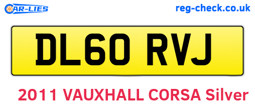 DL60RVJ are the vehicle registration plates.