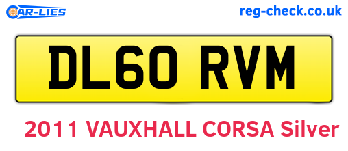 DL60RVM are the vehicle registration plates.