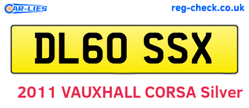 DL60SSX are the vehicle registration plates.
