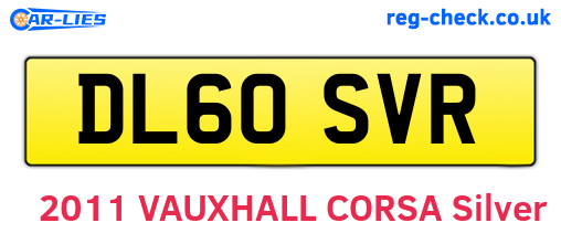 DL60SVR are the vehicle registration plates.