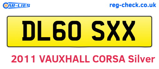 DL60SXX are the vehicle registration plates.