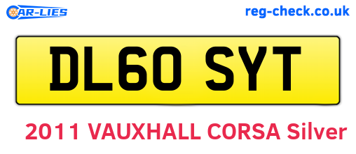 DL60SYT are the vehicle registration plates.