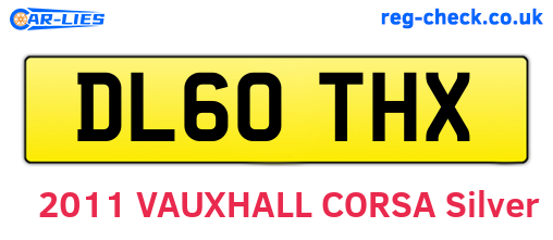 DL60THX are the vehicle registration plates.