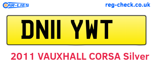 DN11YWT are the vehicle registration plates.