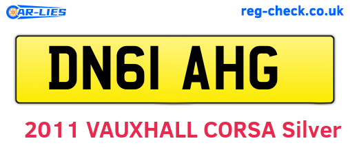 DN61AHG are the vehicle registration plates.