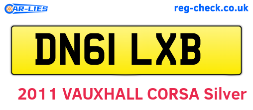 DN61LXB are the vehicle registration plates.