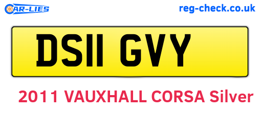 DS11GVY are the vehicle registration plates.