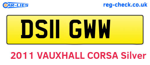 DS11GWW are the vehicle registration plates.