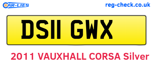 DS11GWX are the vehicle registration plates.
