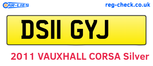 DS11GYJ are the vehicle registration plates.
