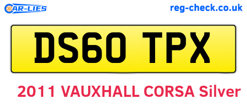 DS60TPX are the vehicle registration plates.
