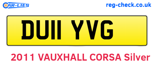 DU11YVG are the vehicle registration plates.