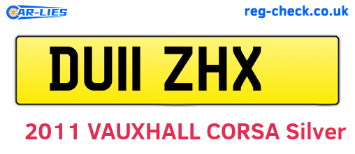 DU11ZHX are the vehicle registration plates.