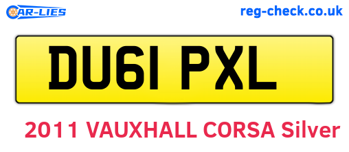 DU61PXL are the vehicle registration plates.