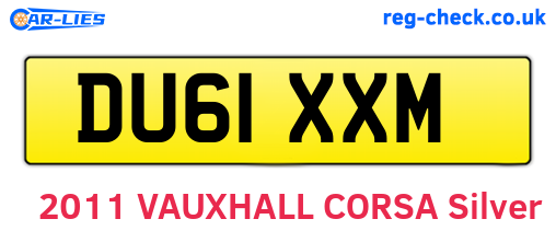 DU61XXM are the vehicle registration plates.