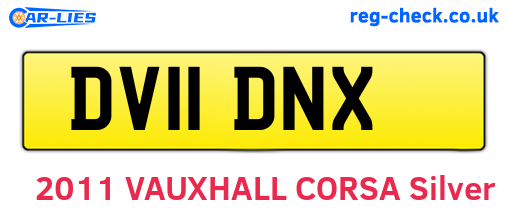 DV11DNX are the vehicle registration plates.