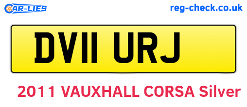 DV11URJ are the vehicle registration plates.