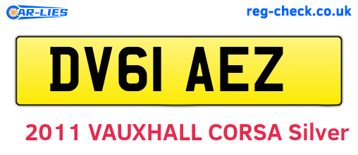 DV61AEZ are the vehicle registration plates.