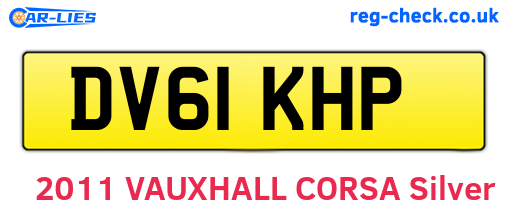 DV61KHP are the vehicle registration plates.