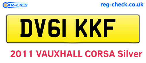 DV61KKF are the vehicle registration plates.