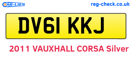DV61KKJ are the vehicle registration plates.