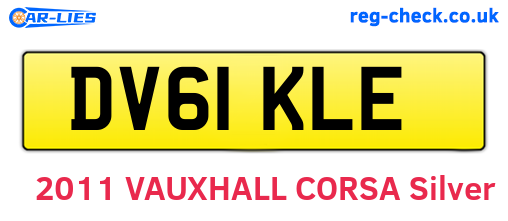 DV61KLE are the vehicle registration plates.