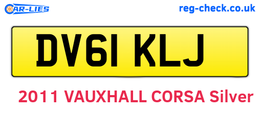 DV61KLJ are the vehicle registration plates.