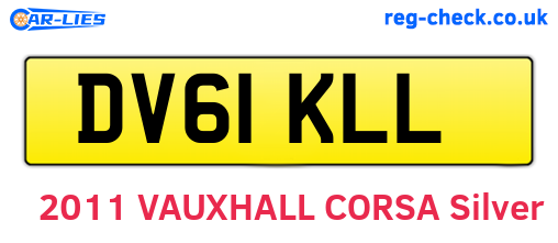DV61KLL are the vehicle registration plates.
