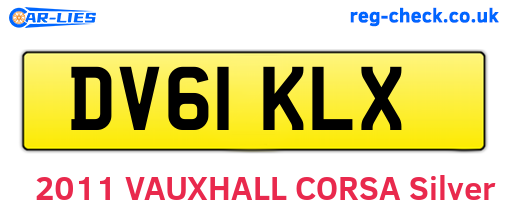 DV61KLX are the vehicle registration plates.