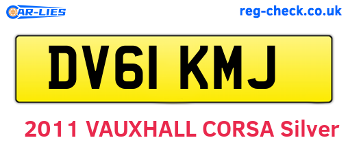 DV61KMJ are the vehicle registration plates.
