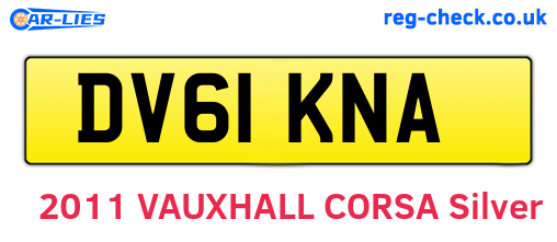 DV61KNA are the vehicle registration plates.