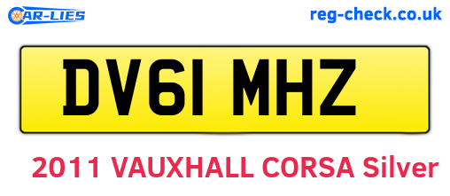 DV61MHZ are the vehicle registration plates.