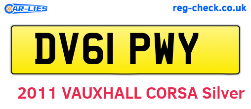 DV61PWY are the vehicle registration plates.