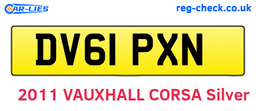DV61PXN are the vehicle registration plates.