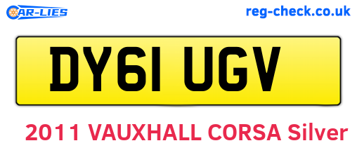 DY61UGV are the vehicle registration plates.
