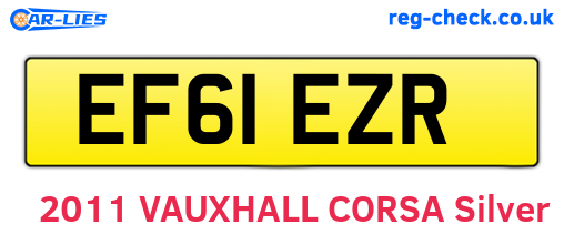 EF61EZR are the vehicle registration plates.