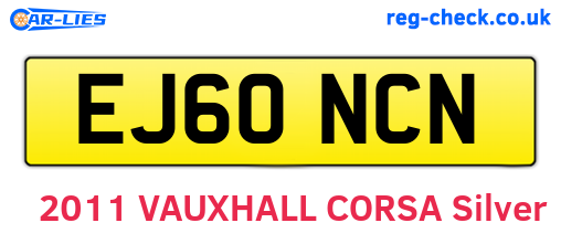 EJ60NCN are the vehicle registration plates.