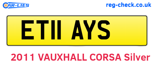 ET11AYS are the vehicle registration plates.
