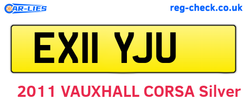 EX11YJU are the vehicle registration plates.
