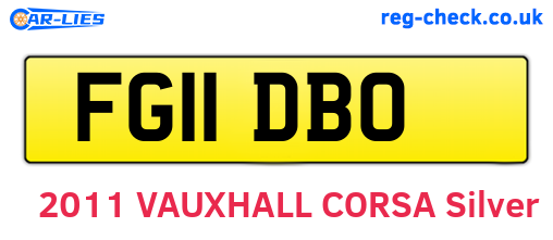 FG11DBO are the vehicle registration plates.