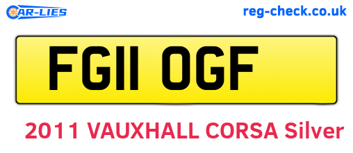 FG11OGF are the vehicle registration plates.