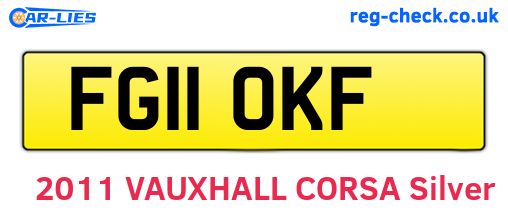 FG11OKF are the vehicle registration plates.
