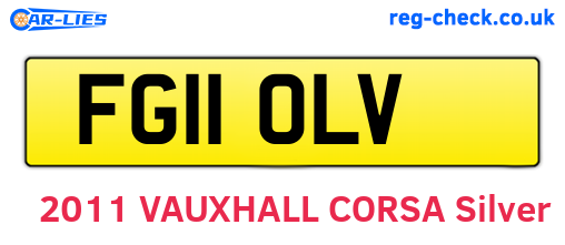 FG11OLV are the vehicle registration plates.