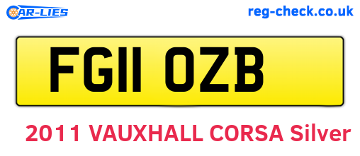 FG11OZB are the vehicle registration plates.