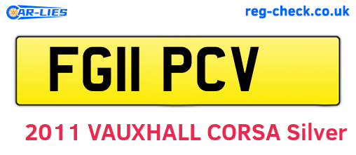 FG11PCV are the vehicle registration plates.