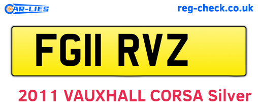 FG11RVZ are the vehicle registration plates.