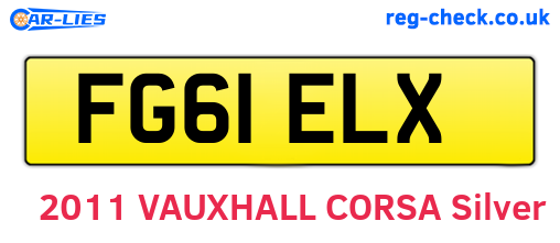 FG61ELX are the vehicle registration plates.