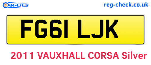 FG61LJK are the vehicle registration plates.