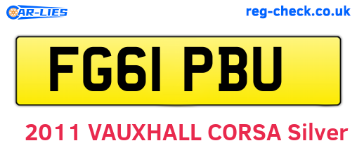 FG61PBU are the vehicle registration plates.